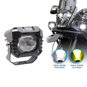 FUNTIMES New Brand V7 Laser Gun Motorcycle Mini Driving Light Hi/Lo Beam 4-Wire FogLight Auxiliary Light Spotlight High Quality