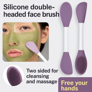 Face Cleaning Massage Brush Silicone Double-Headed Mud Mask Special Scraper Improve Face Skin Health Cleaning Beauty Tool