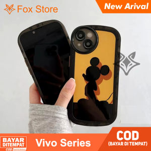 FOX Case Vivo V23E Casing TPU Transparant Old School Retro Micky Yellow Estetic