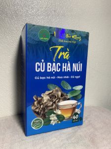 Trà củ bạc hà núi Bảo Khang hộp 40 gói củ bạc hà ngăn ngừa ung thư gút ho cảm cúm mụn nhọt kháng khuẩn