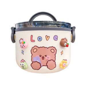 ปิ่นโต ปิ่นโตสแตนเลส ปิ่นโตใส่อาหาร ปิ่นโตเก็บอุณหภูมิ ปิ่นโตเก็บอาหาร มีหูหิ้ว กล่องข้าว กล่องข้าวลายการ์ตูน ปิ่นโต1/2 ชั้น พกพาง่าย