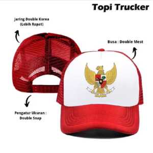 Topi Jaring Terbaru Dan Kekinian Logo GARUDA Model Simpel Topi Trucker Merah Putih kemerdekaan Indonesia Terlaris 2024