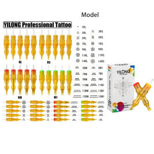 yilong 20pcs Yellow Dragonfly 2nd Generation Tattoo Needle 3RL 5RL 7RL 9RL 11RL for tattoo artists