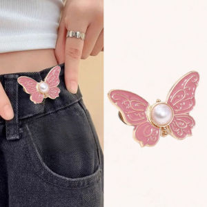 【Buy 2 Take 8】10pcs Butterfly Waist Buckle For Women Skirt Jeans Adjustable Waist Clip Waist-narrowing Buttons Metal Pins Clothing Accessories Narrow Waist Buckle Detachable Nail Free Seam Free Narrow-Waist Button Butterfly Waist Buckle