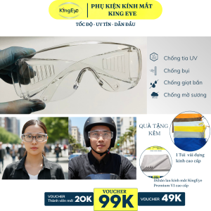 Kính Thời Trang Nam Nữ - chống bụi đi đường KingEye: Chống sương mờ chống tia UV chống giọt bắn đeo ngoài kính cận...
