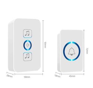 Waterproof wireless doorbell 300m range smart home door bell 32 ringtones hole free installation outdoor for home security office installation w/LED flash light doorbell wireless doorbell waterproof bell wireless waterproof home