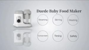ผลิตอาหารเด็ก - เครื่องทำอาหารเด็ก DUEDE ควบคุมด้วยปุ่มเดียว เครื่องปั่นน้ำซุป ทำอาหารและกวนอัตโนมัติ ทำอาหารโฮมเมดที่มีคุณค่าทางโภชนาการสำหรับทารกและเด็กเล็ก สีขาว