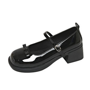 Free Shipping High Heels 2026 New Autumn Collection Small Leather Shoes Chunky Heels Niche Style Lightweight And Fashionable Flats