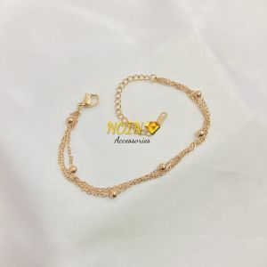 Gelang Anak Jedar Jurai Bola Berjarak 3 Layer Titanium Steel Aksesoris