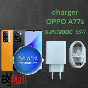 Charger Oppo A77s Super VOOC Fast Charging 33W dengan Kabel Data - Putih