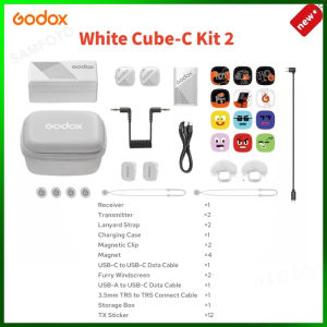 Godox Cube-C 2.4GHz Wireless Microphone System 300m Omni-Device Compatibility 48kHz/24bit for Cameras and Mobile Devices