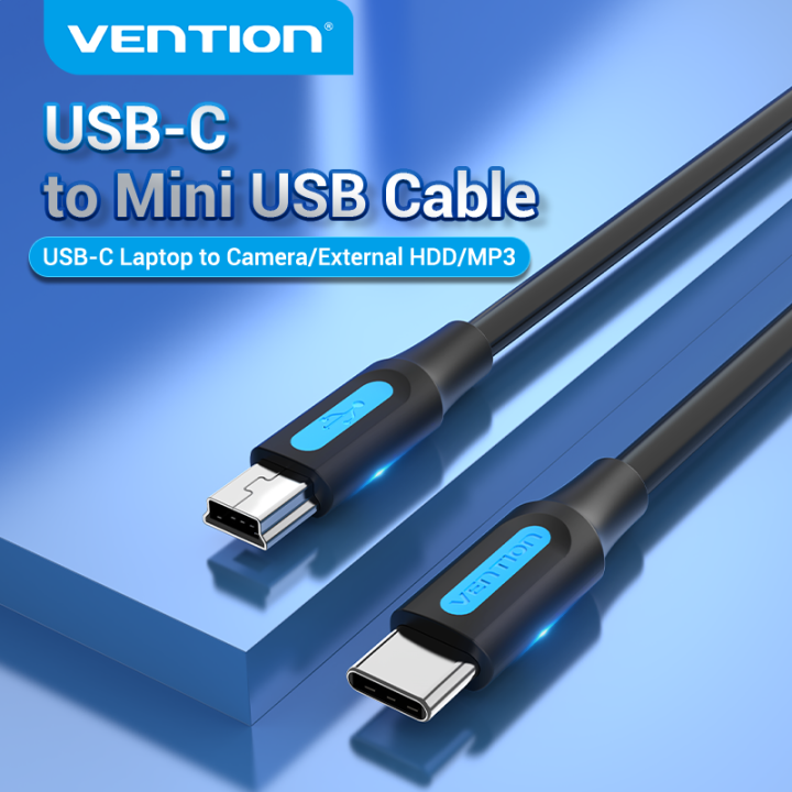 Usbc Rto Mini B Vention USB C To Mini B Cord สายเคเบิลตัวผู้เป็นตัวผู้ Type C To Mini B ...