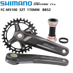 Shimano Deore FC M5100 1x11 Speed 2x11 Speed Mountain Bike Bicycle Crankset Aluminum Alloy MTB Arm Crank170MM 32T With SM-BB52