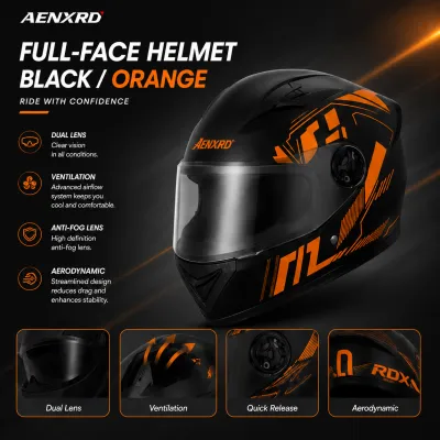 AENXRD Motorcycle Helmet motorcycle full face HD Dual Visor For Helmet Full Face Ultraviolet-Proof Helmet with ICC Circumference Ultraviolet-Proof