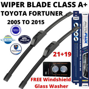 AutoFlux Wiper Blade Class A+ Toyota Fortuner 2005 to 2015 | FREE Windshield Glass Washer | 21+19
