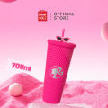 5.5 [ MINISO X Barbie ] Bundle Lunch Box & Tumbler Set | Kotak Makan tingkat 2 in 1 Bento Lunch Box Dua Lapisan dengan Garpu dan Sendok 1600 ml  & Tumbler Barbie Tempat Minum Durian Straw Cup Gelas Barbie Mode Cangkir Meja 700 ML. 