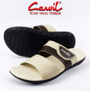 (REAL PICT) Sandal Kulit Pria Motif Keren