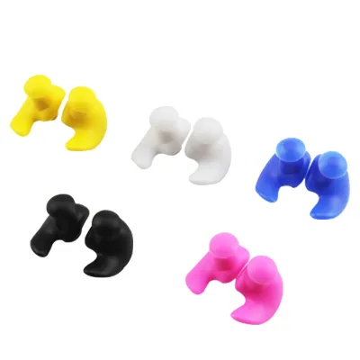 1 Pair Professional Soft Waterproof Anti-Noise Silicone Swimming Earplugs