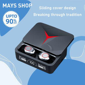 MAYSSHOP M90 Pro slide Bluetooth headset 9D stereo wireless earbuds sports game waterproof with microphone LED display