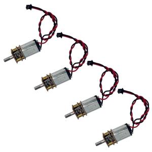 มอเตอร์ลดแรงดันไฟฟ้าคู่4ชิ้นมอเตอร์เกียร์3V-6V สำหรับหุ่นยนต์ทดลองวิทยาศาสตร์และโครงการอิเล็กทรอนิกส์