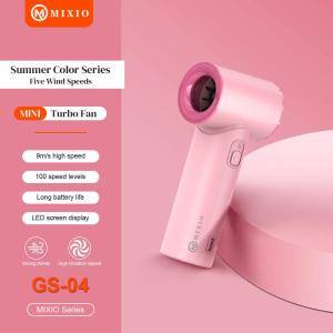 MIXIO GS-04 Mini Kipas Angin Turbo Strong Portable Handheld Rechargeable Mini Fan Lipat High Speed 17400RPM