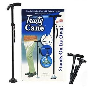 Tungkod Baston Walking Stick Foldable Trusty Cane with Light Pivot Tip for Elderly & Seniors