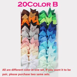 20 40 Pcs/Set Colorful Ribbon Bow Cute Girls Hairpins Kids Baby Girls Hair Bow Clips Accessories Headwear
