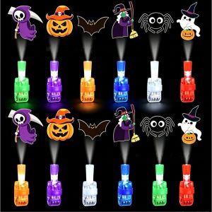 Kebidu thoải mái dây chun Halloween đèn đeo ngón tay 36 gói Mini Đèn pin LED chiếu an toàn PS vật liệu nhựa cho tiệc đêm trò chơi Rave phụ kiện