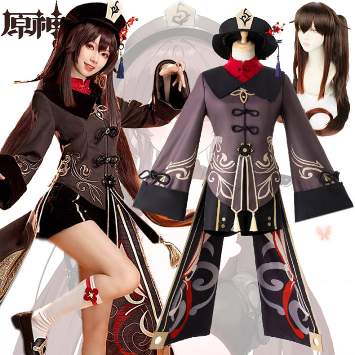 Genshin Impact Hutao Cosplay Costume Anime Game Hu Tao Uniform Sets ...