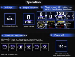 HUD Head-Up Display OBD+G-P-S Dual System Smart Gauge Driving Stopwatch Speedometer Odometer Digital Meter Alarm HUD Speedometer Speed Projector【not suitable for cars before 2012 year】