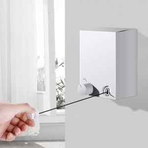 HKStorage Telescopic Clothesline Indoor Balcony Stainless Steel Wire Drying Rack Hole-Free Invisible Hanger Other Storage