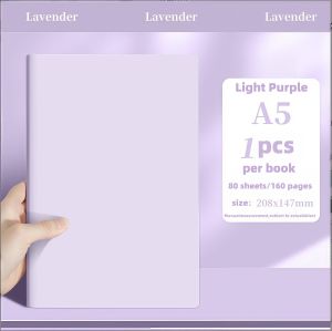 A5 80Sheets PU Leather Notebook Light Color Notepad Thick Waterproof Cover Student Office Supplies