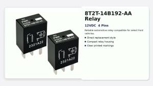 2Pcs Relay 8T2T-14B192-AA 12VDC 4 Pins Automotive Relay - Reliable OEM Replacement Compatible for Select Ford Vehicles
