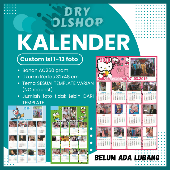 13 Foto Kalender Custom Design Foto Sendiri Dengan Karakter Untuk