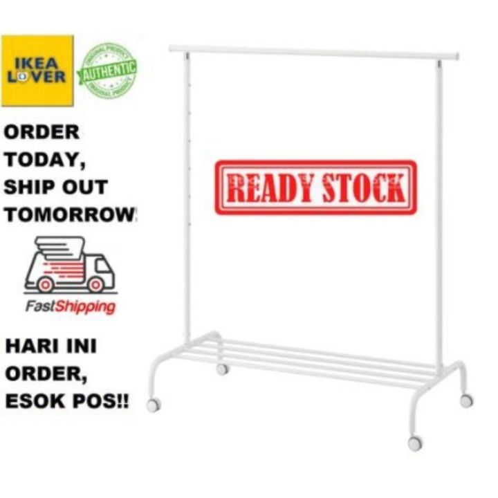 (READY STOCK!!!) IKEA RIGGA Clothes rack white Multipurpose Use Clothes