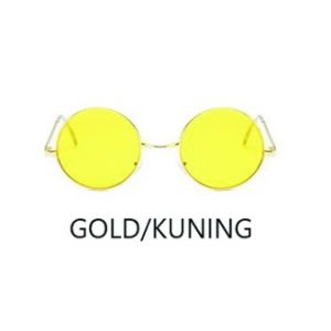 QSK203 Kacamata Bulat Hitam Sunglasses Fashion