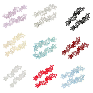 1 Pair Elegant Flower Lace Applique Bridal Wedding Embellishment Appliques for Wedding Dress Decoration