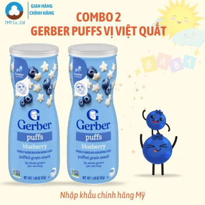 Combo 2 Bánh Ăn Dặm Nestle Gerber Puffs hình ngôi sao 42g vị Việt quất