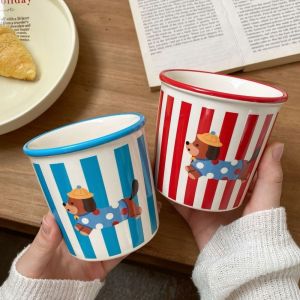SWEET TIM Cartoon Puppy Ceramic Milk Cup 350ml Puppy Coffee Mug Cute Ceramic Tea Cup Valentines Day Present