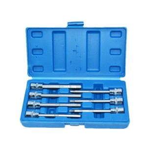 CANICECA 7Pcs/Set H3-H10 Hex Bit Socket Set Extra Long CR-V S2 Steel Hand Tool Kit High Quality 3/8" Drive Hex Socket Wrench Metric