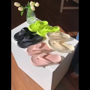 Xixitiao Dép Tông đơn giản giản giản dị màu trơn Dã Ngoại thời trang Flip-flops phong cách cổ tích đi biển nữ mùa hè phẳng Toe dép