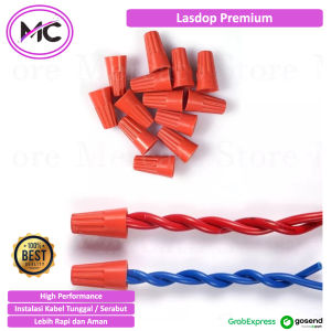 Lasdop Kabel 4mm Pelindung Ujung Cable Listrik Connector Wire Putar Untuk Penyambung Ujung 2 Kabel Listrik