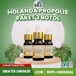 HOLANDA PROPOLIS EXTRA HEMAT 3 BOTOL 10 ml Suplemen untuk Kesehatan