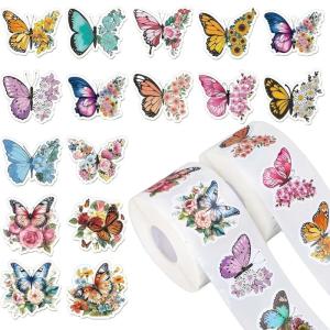Butterfly Flower Sticker Kids AdultButterfly Flower Decorative Sticker for Crafts Envelops Scrapbooking Party Supplies