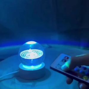 Internet Celebrity Crystal Ball 3D Carved Night Light usb Remote Control Atmosphere Creative Decorative Light for Company Events   Gift Lamp
