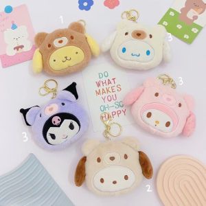 Sanrio Kuromi Cinnamoroll Kawaii My Melody Plush Toys Girls Cartoon Plushies Doll Keychain Children Mini Coin Purse Wallet Gifts
