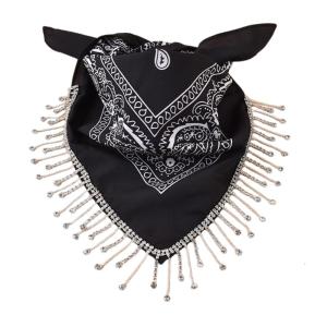 Hoa điều Bandana khăn quàng cổ cho người lớn thanh thiếu niên lung linh thạch tua khăn quàng cổ cho bữa tiệc đêm hộp đêm