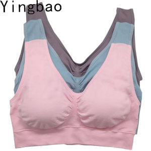 3 Pcs S-5XL Co Dãn Không Viền Yoga Thể Thao Wirefree Áo Ngực Với Miếng Đệm Có Thể Tháo Rời Cho Phụ Nữ Phụ Nữ Hỗ Trợ Đầy Đủ Cỡ Lỡn