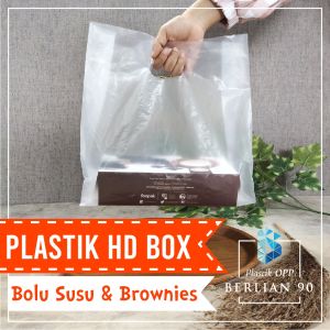 (50 lembar) Plastik Box Brownies / Kantong Plastik Brownies / Plastik Bolu Susu Lembang
