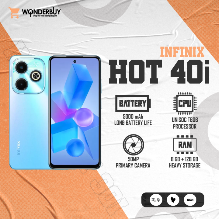 Infinix Hot 40i 8gb Rom 128gb Rom 66 Inches Lcd Unisoc T606 5000 Mah 18w Fast 5219